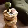 Voir la diapositive 3 : SWEEEK Table d'appoint. bout de canapé. table de chevet. tabouret en bois de manguier. Naturel. Sita. Ø30 x H 45cm