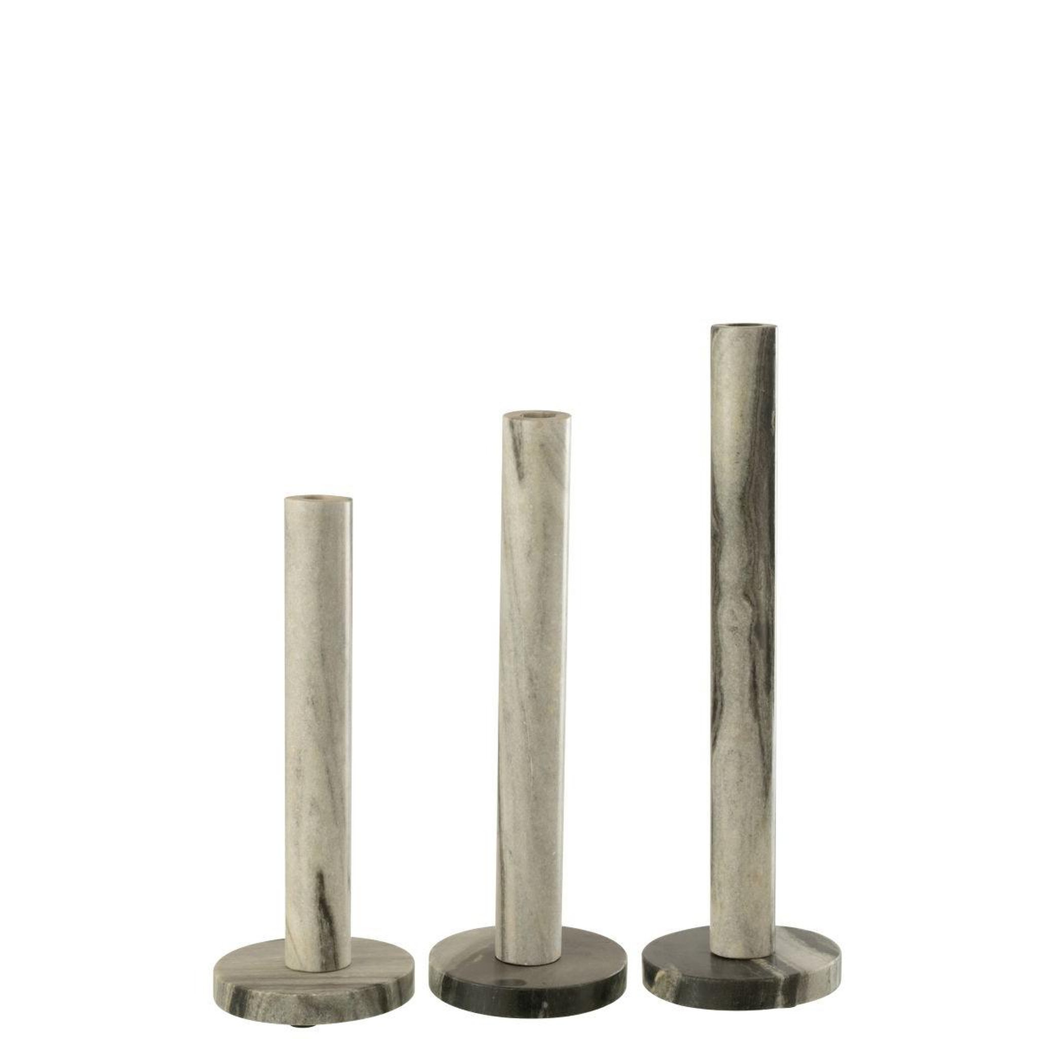 Voir la diapositive 2 : J-LINE Lot de 3 chandeliers en marbre  courchevel  40cm gris clair