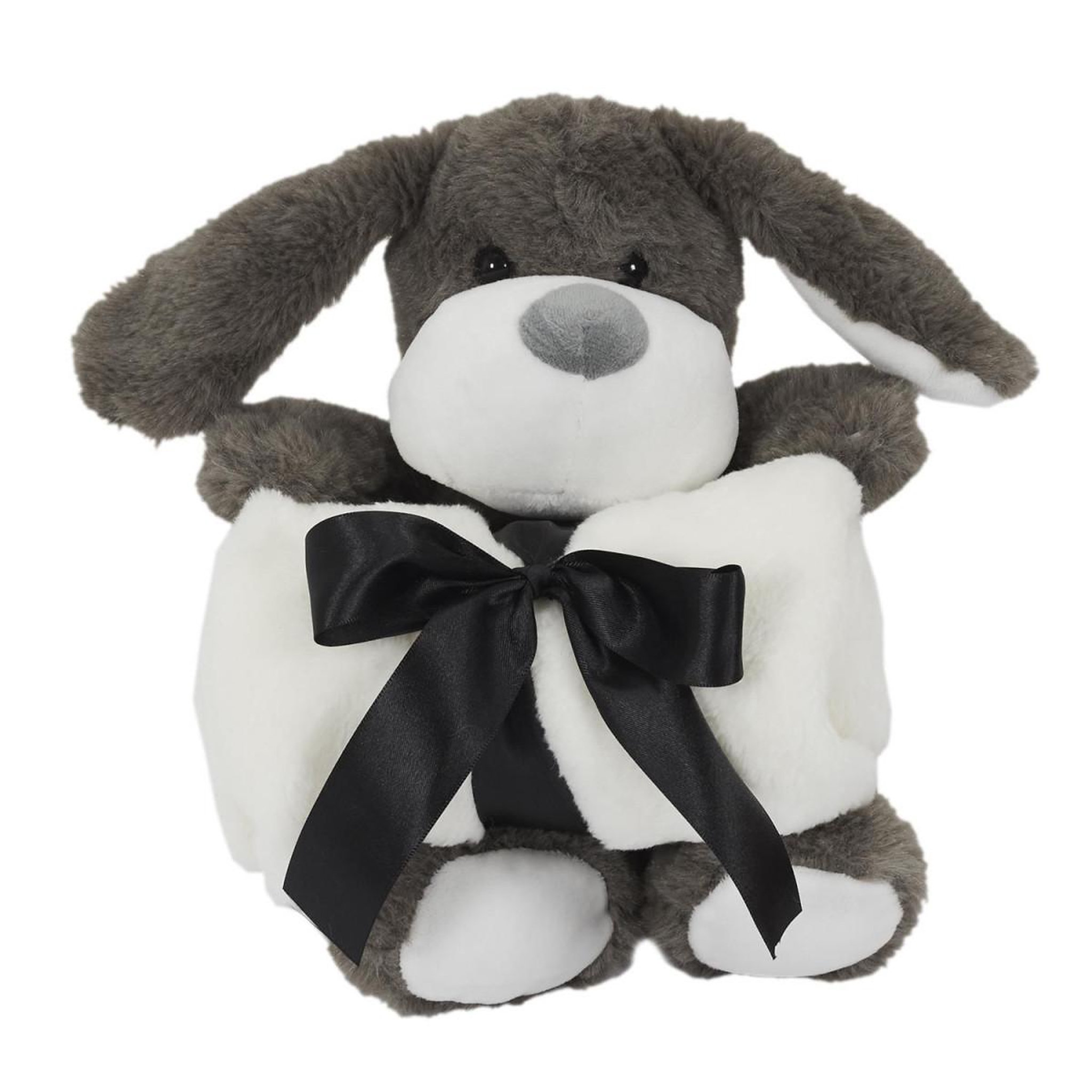 Tom & Zoé Peluche & Plaid Enfant  Chien  70x70cm Gris