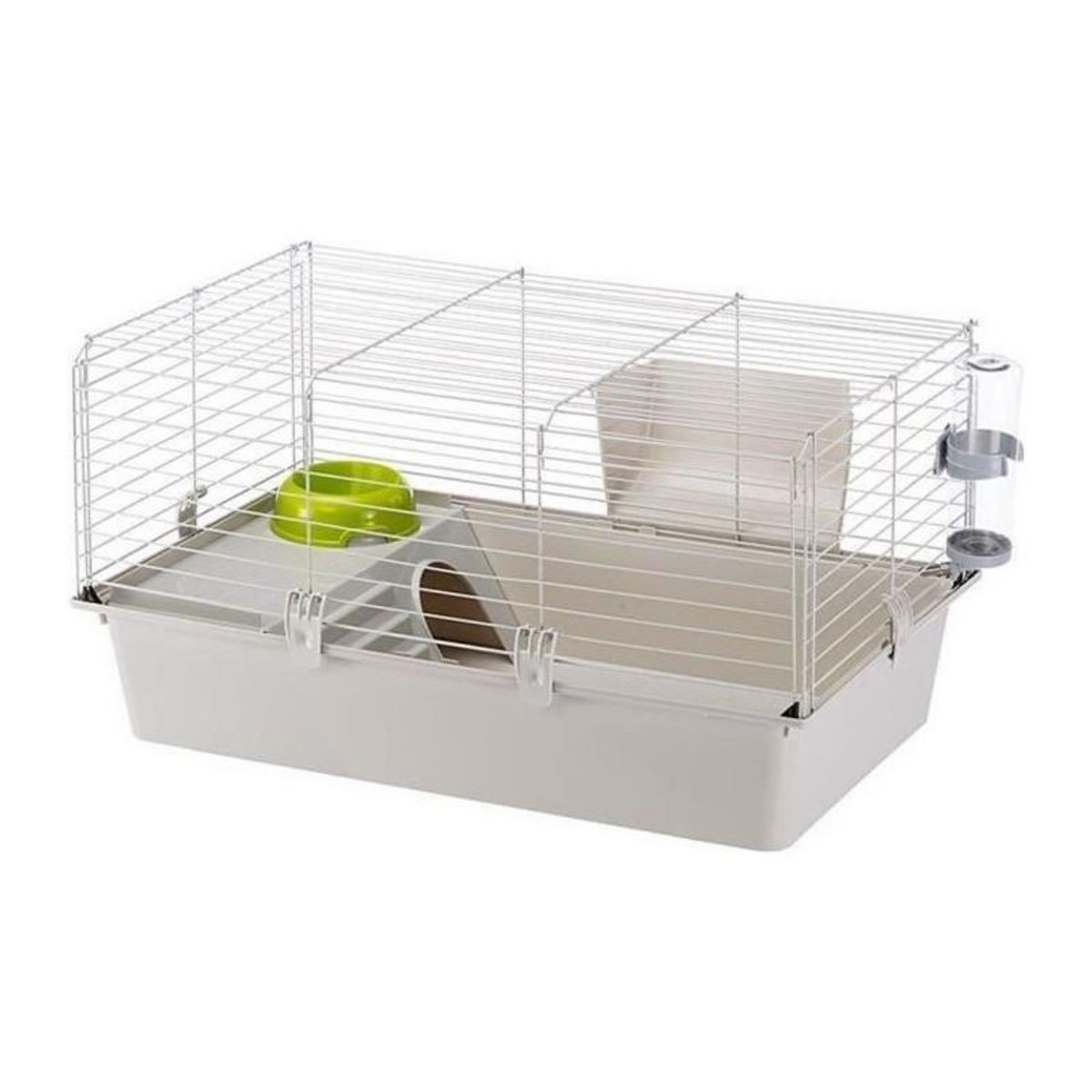 Ferplast Cage cochons d'inde - Maisonnette, gamelle, ratelier et abreuvoir - FERPLAST