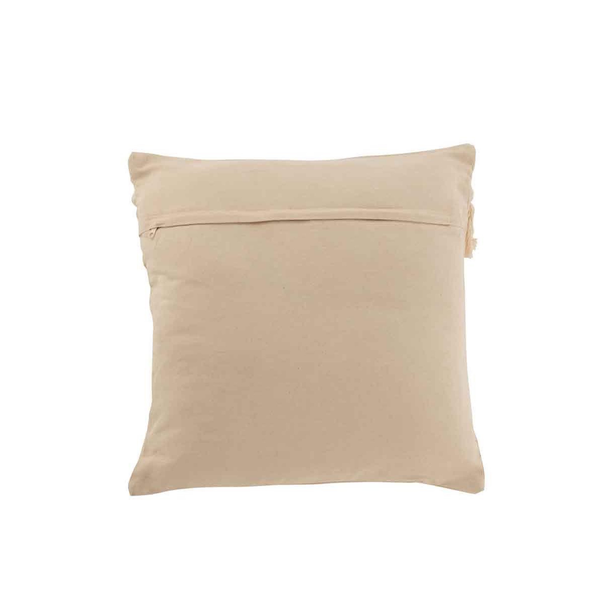 Voir la diapositive 2 : J-LINE Coussin déco avec franges  cosy  50x50cm beige