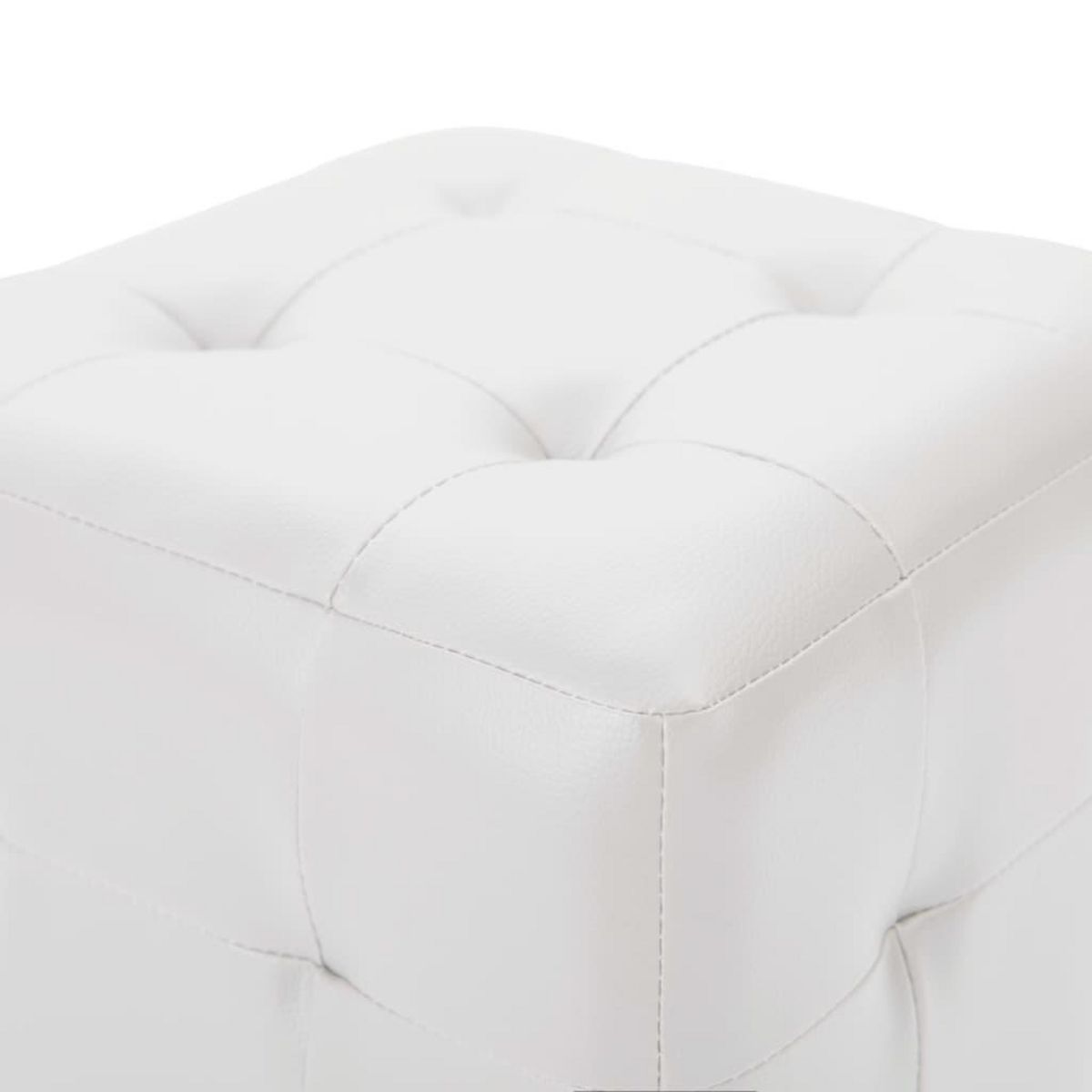 VIDAXL Poufs 2 pcs Blanc 30 x 30 x 30 cm Similicuir