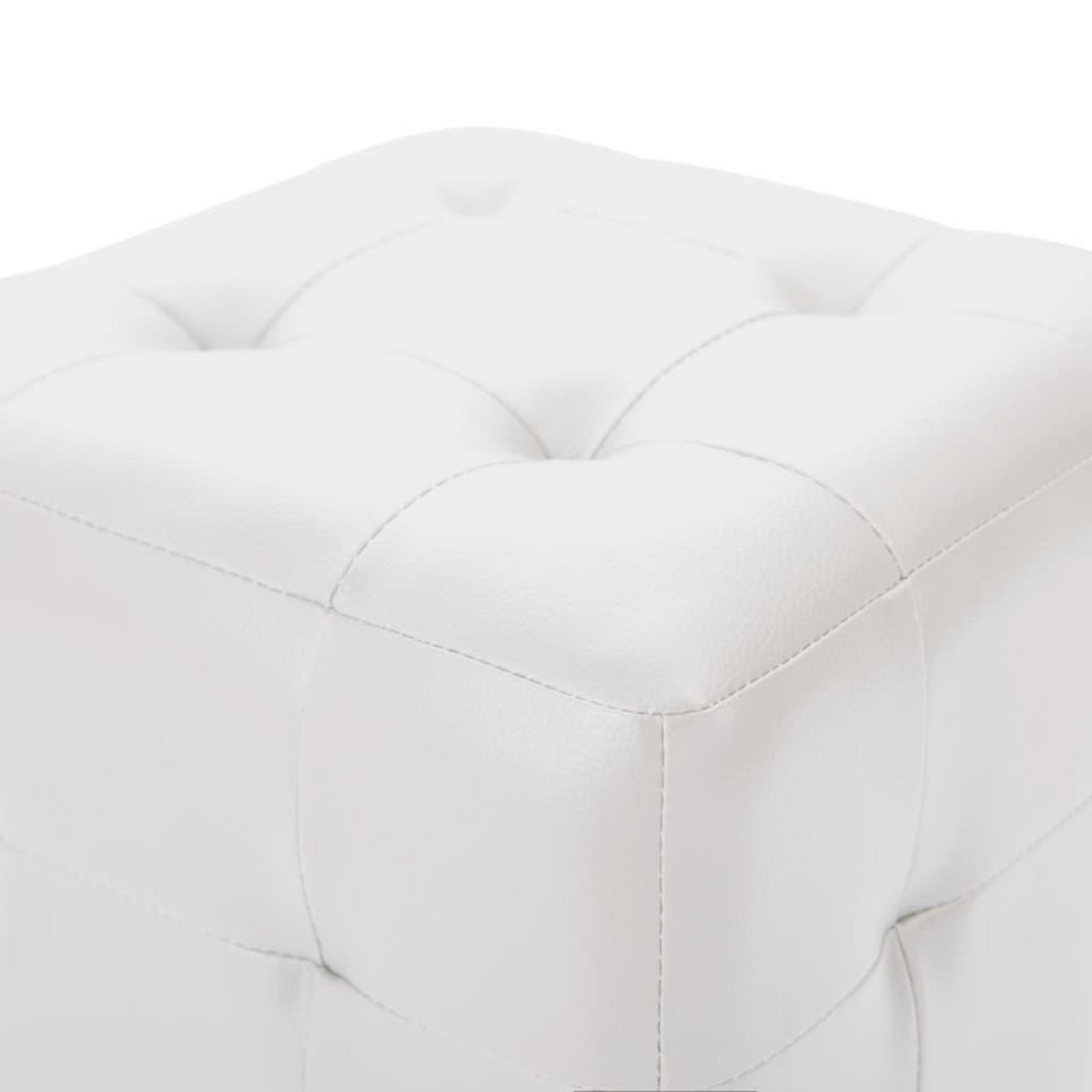 VIDAXL Poufs 2 pcs Blanc 30 x 30 x 30 cm Similicuir