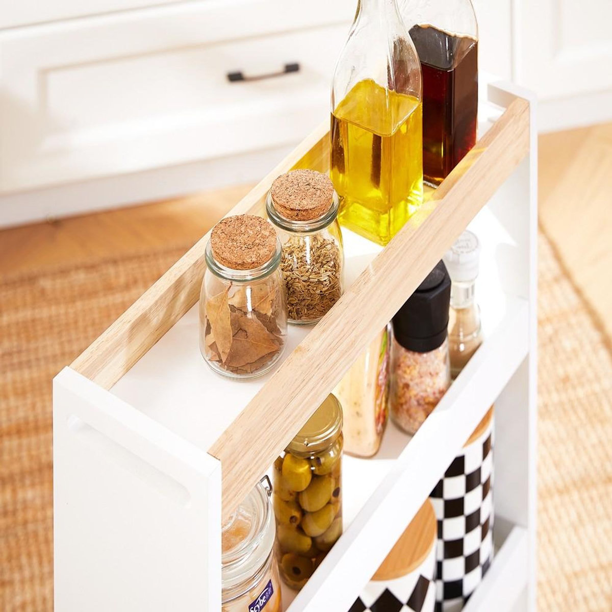 SOBUY SoBuy - Chariot De Cuisine à 3 étagères - Blanc - 50x15x80cm - Nordique - NSR12-W