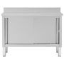 Voir la diapositive 4 : VIDAXL Table de travail avec portes coulissantes 120x50x(95 97)cm Inox