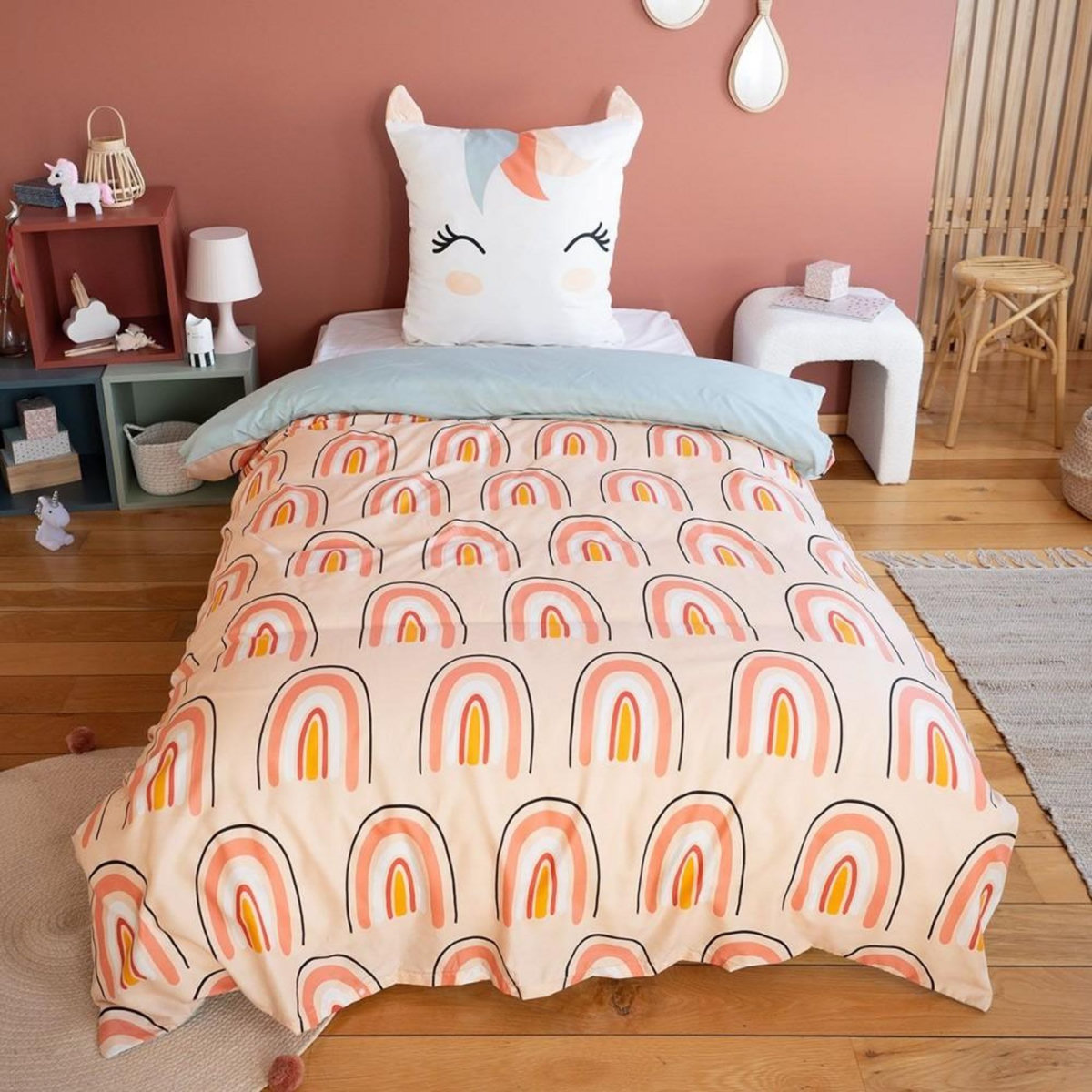 COTE DECO Housse de couette 140x200 + 1 taie Marana microfibre