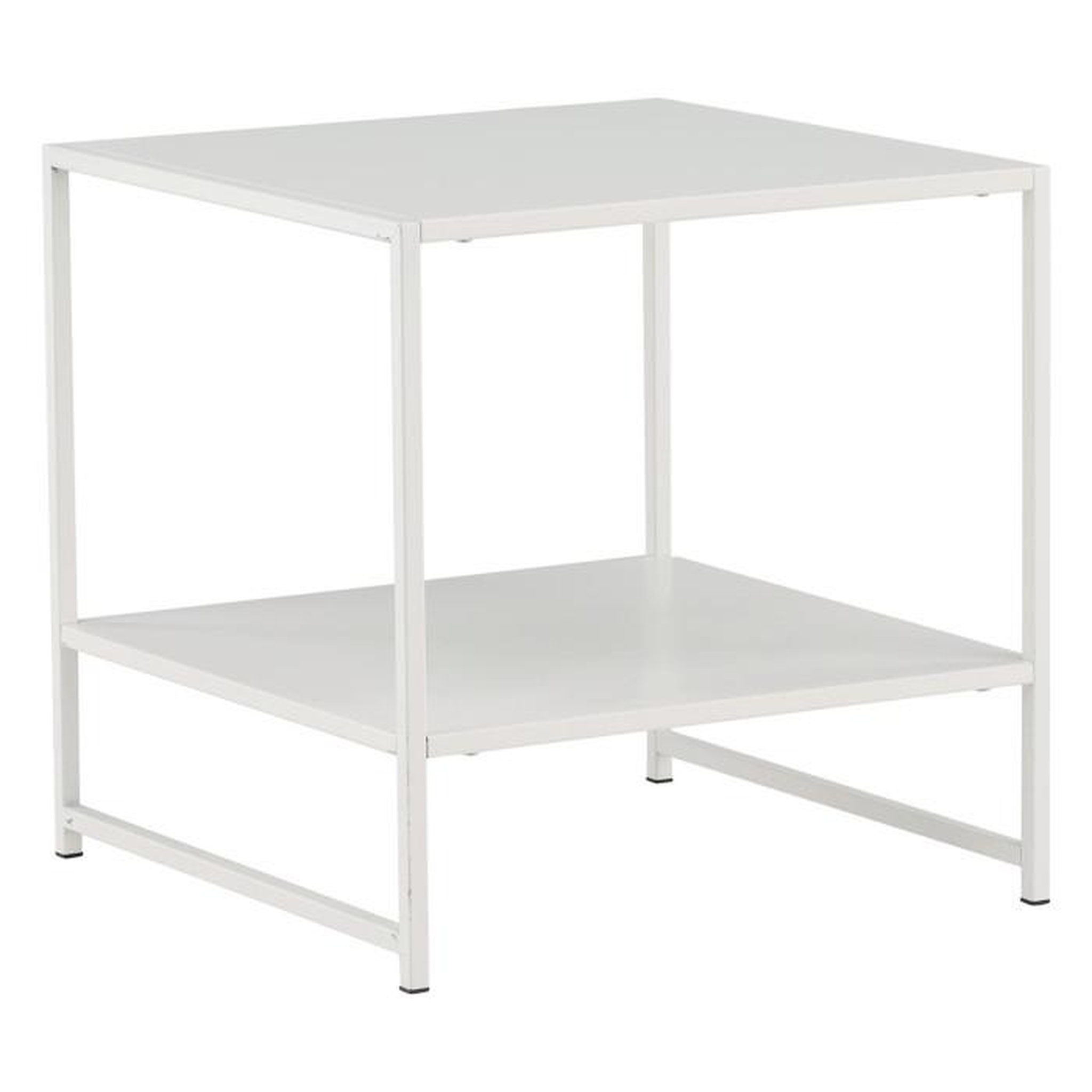 Paris Prix Table d'Appoint Avec Étagère  Staal  50cm Blanc