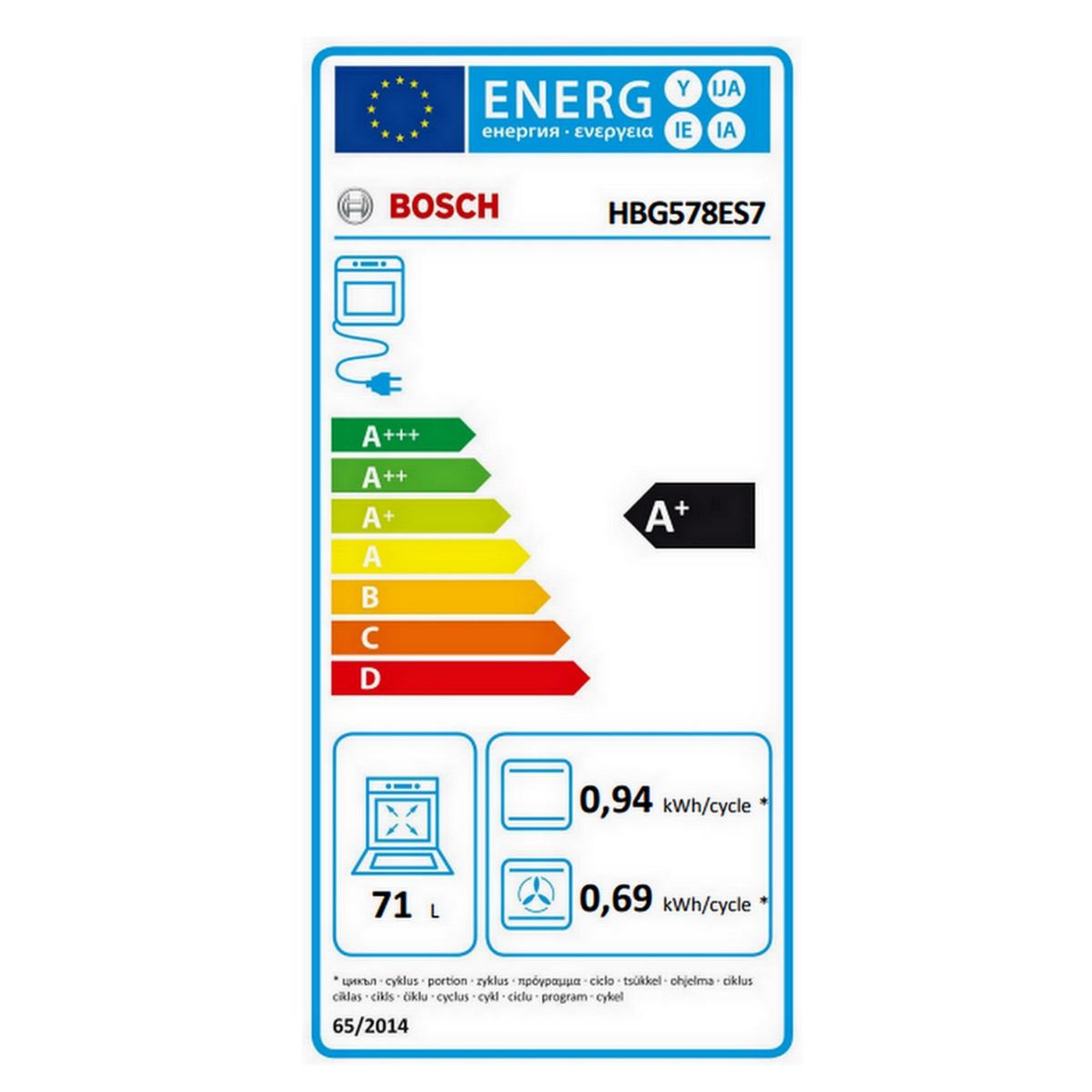 Voir la diapositive 2 : BOSCH Four intégrable multifonction 71l 60cm pyrolyse - hbg578es7
