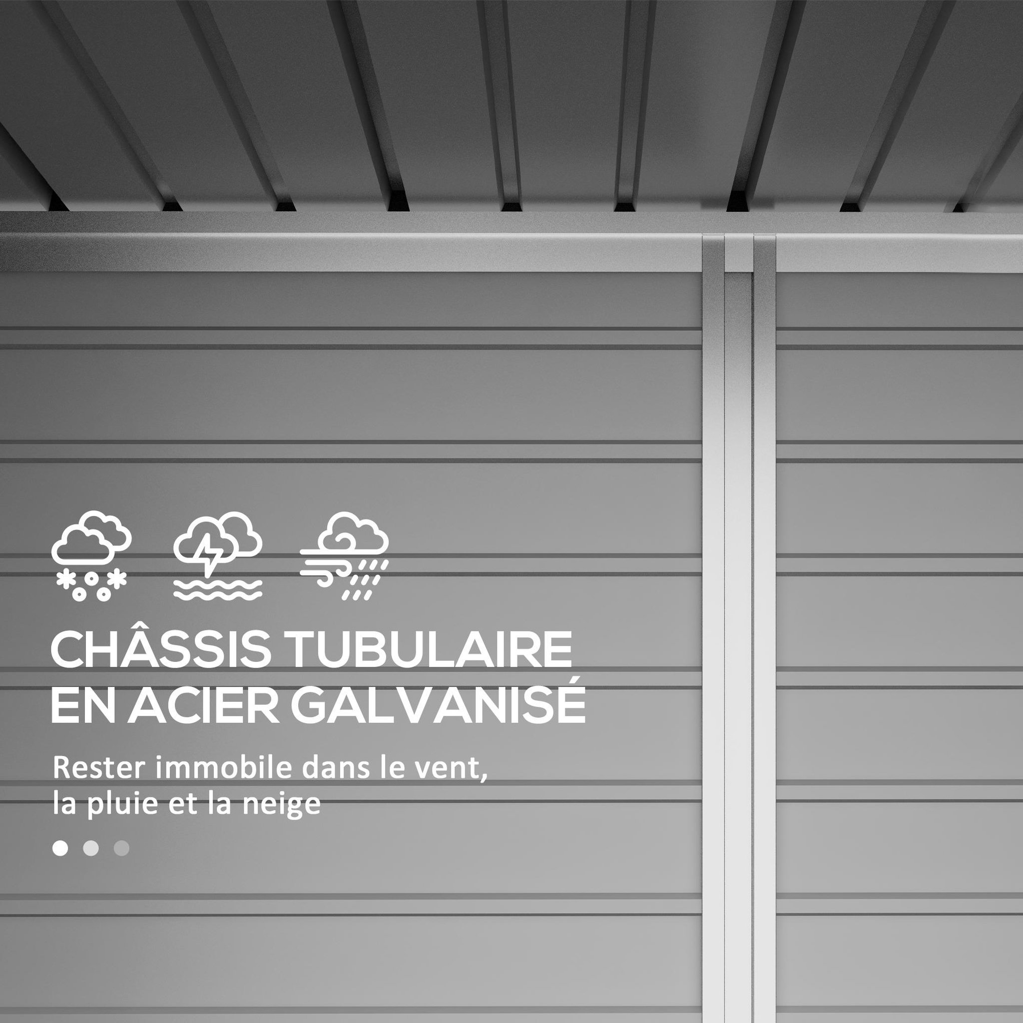 Voir la diapositive 6 : OUTSUNNY Abri de jardin 3 m² tôle d'acier 2 portes verrouillables 2 évents toit incliné
