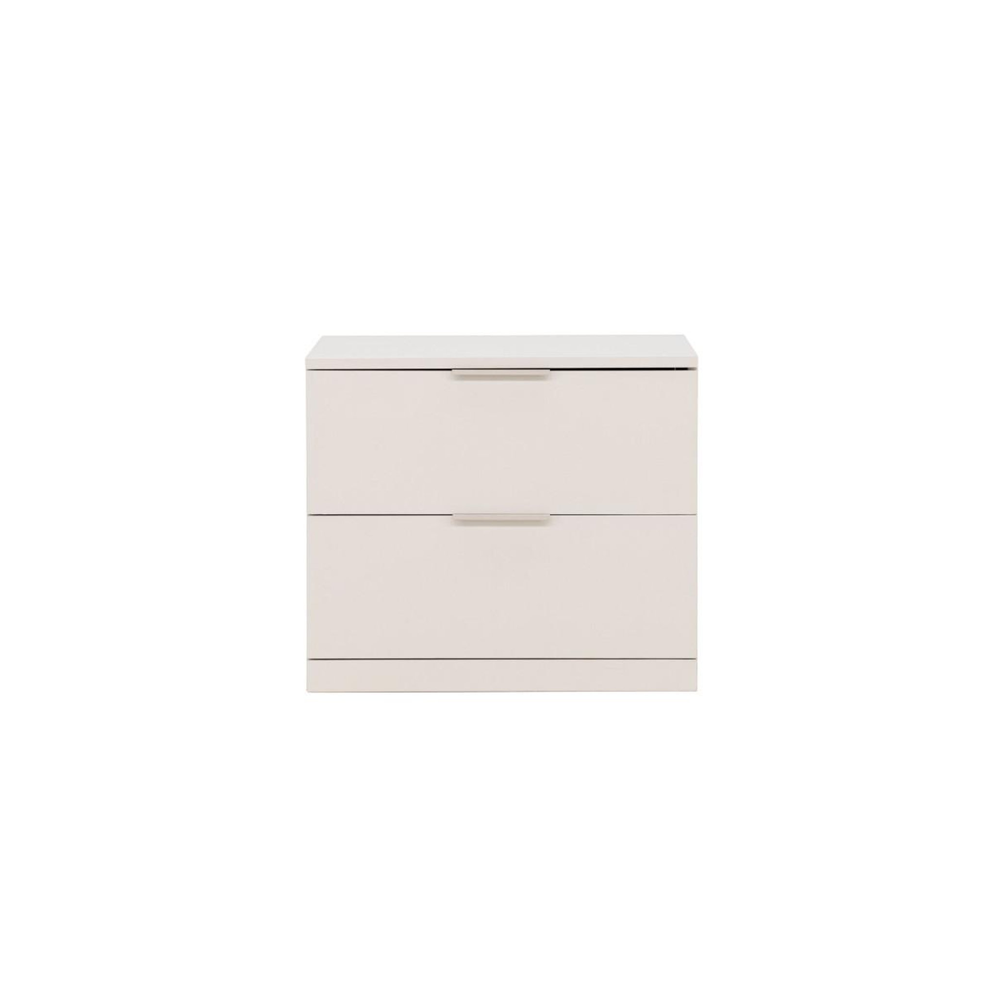 Voir la diapositive 2 : Paris Prix Table de chevet 2 tiroirs  nice  52cm beige