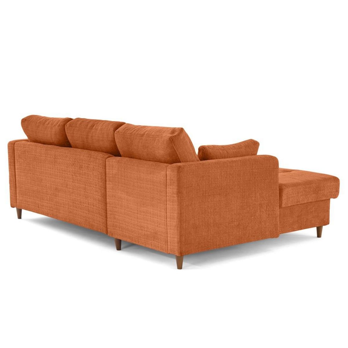 LISA DESIGN Anna - canapé d'angle gauche 4 places convertible avec coffre en velours texturé