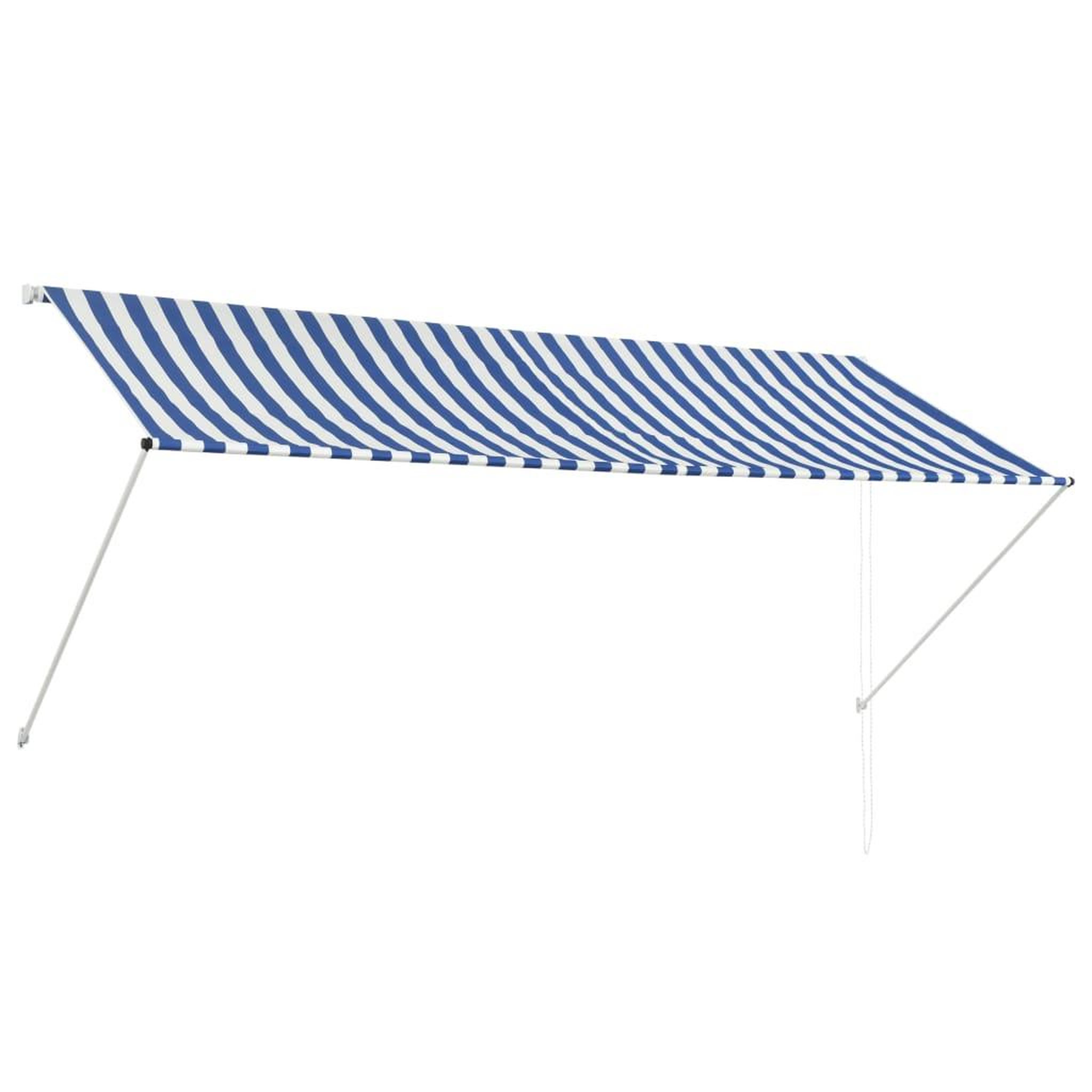 Voir la diapositive 2 : VIDAXL Auvent retractable 300x150 cm Bleu et blanc