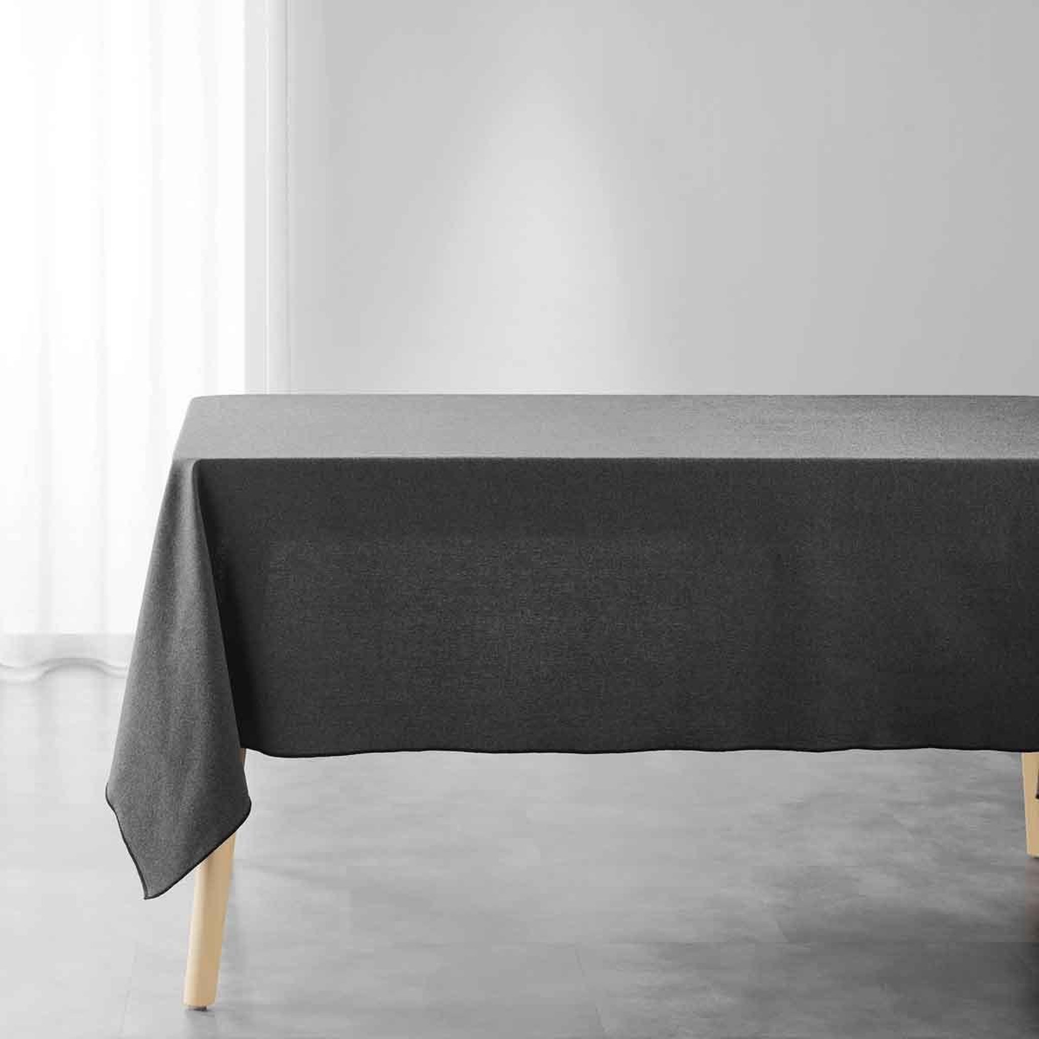 Douceur d'Intérieur Nappe en coton  mistraline  140x240cm anthracite