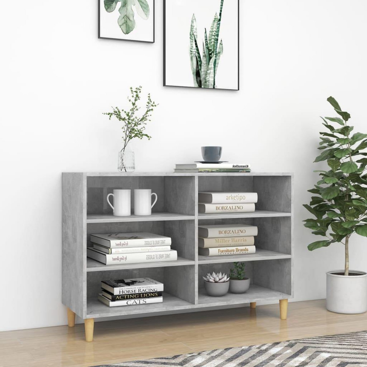 VIDAXL Buffet gris beton 103,5x35x70 cm bois d'ingenierie