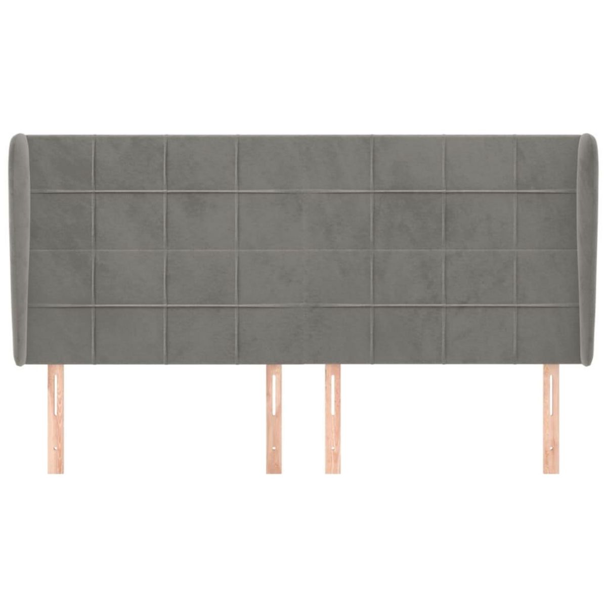 VIDAXL Tete de lit avec oreilles Gris clair 203x23x118/128 cm Velours