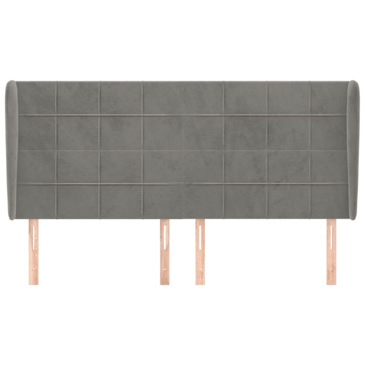 VIDAXL Tete de lit avec oreilles Gris clair 203x23x118/128 cm Velours