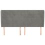 Voir la diapositive 3 : VIDAXL Tete de lit avec oreilles Gris clair 203x23x118/128 cm Velours