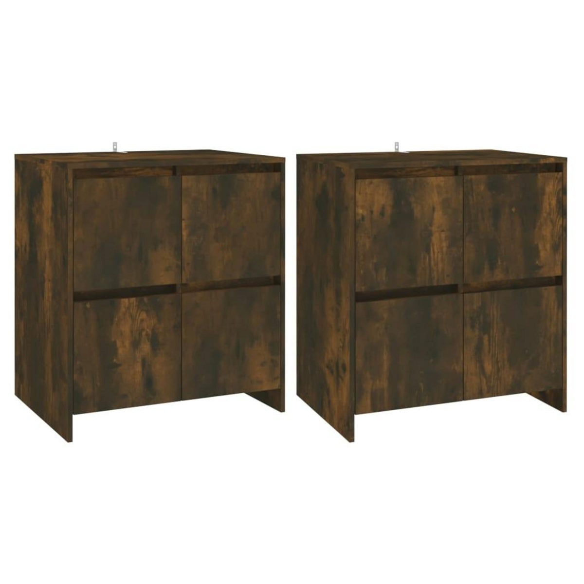 VIDAXL Buffets 2 pcs Chene fume 70x41x75 cm Bois d'ingenierie