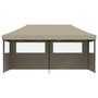 Voir la diapositive 3 : VIDAXL Tente de reception pliable escamotable 3 parois laterales taupe