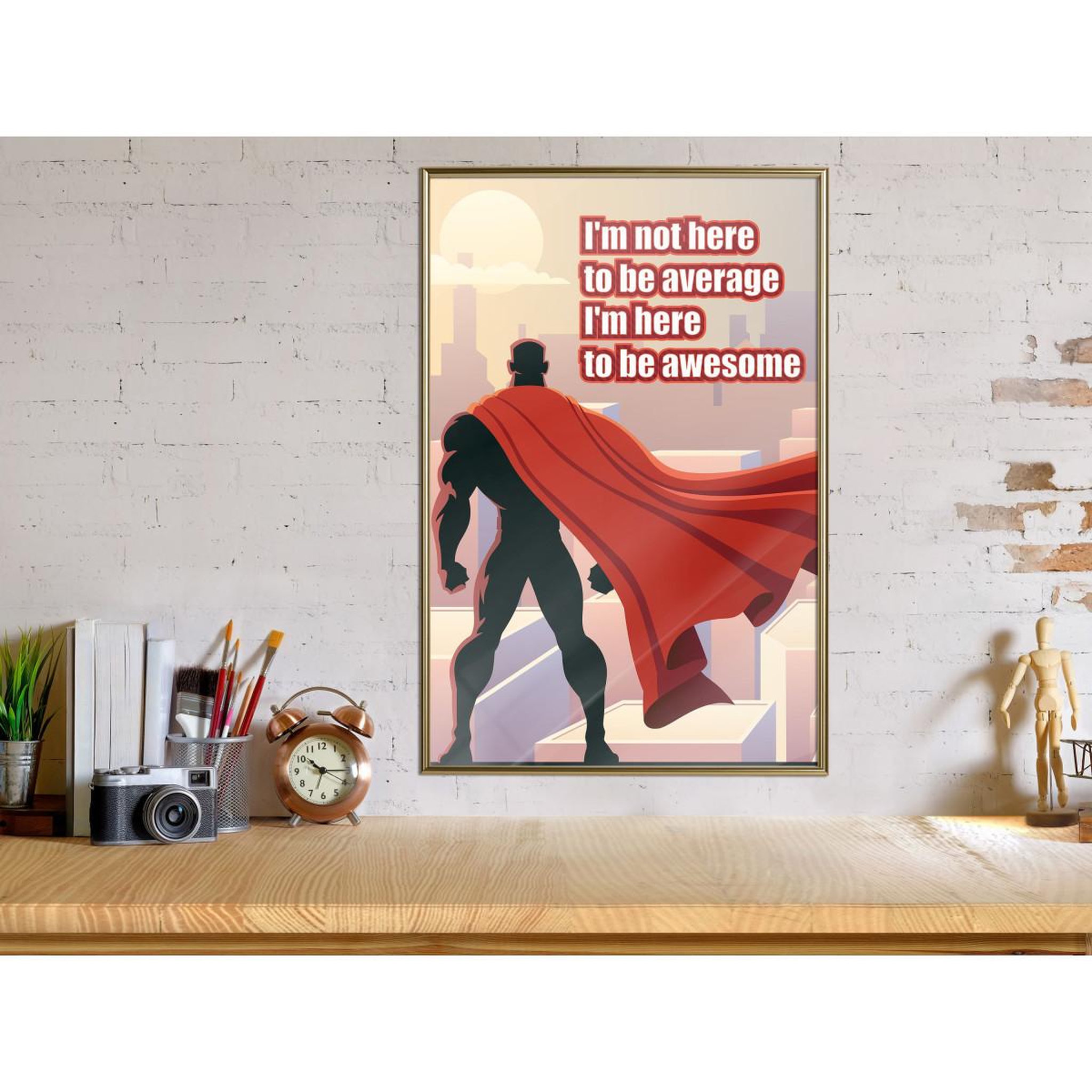 Voir la diapositive 2 : Paris Prix Affiche murale encadrée  be your own superhero