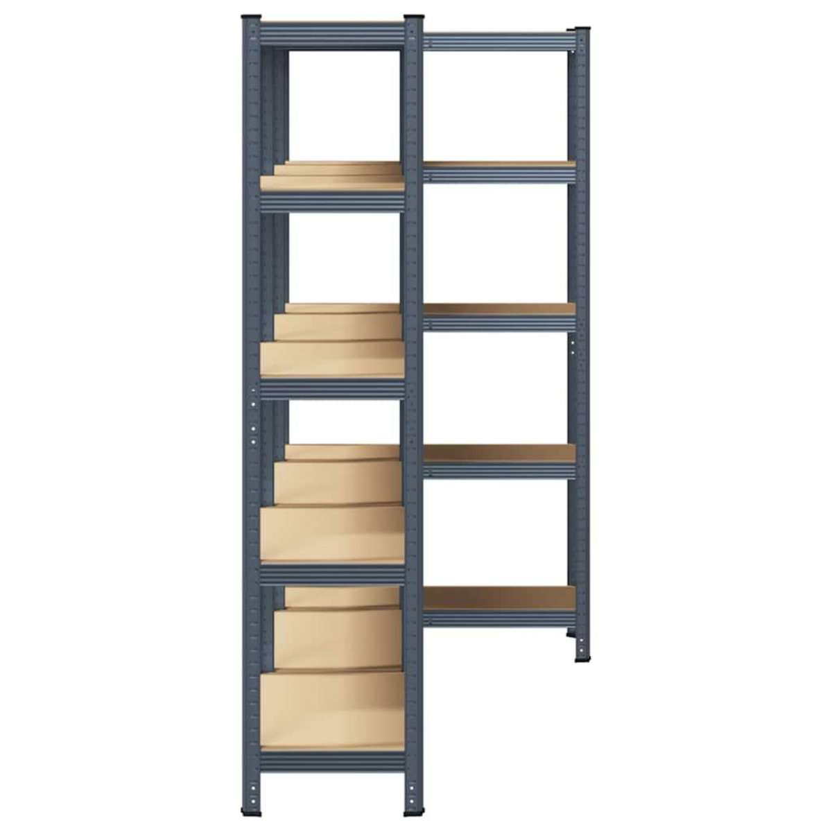 VIDAXL Etageres de rangement 5 niveaux 3 pcs acier bois d'ingenierie