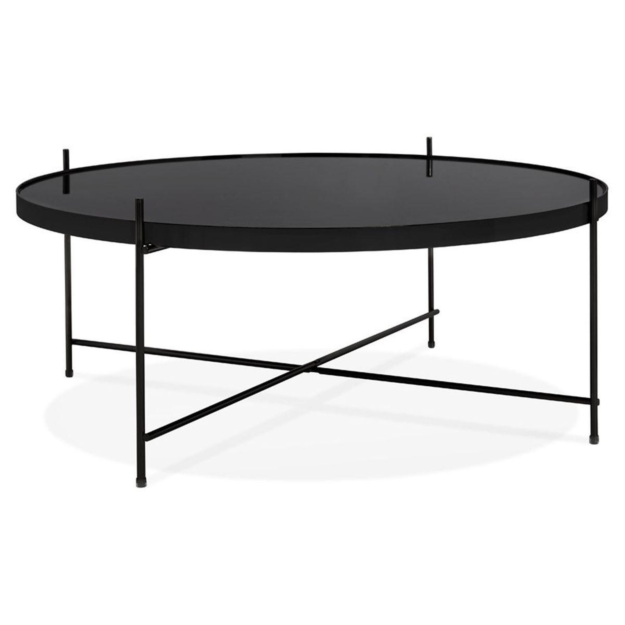 Voir la diapositive 1 : Paris Prix Table basse design en verre  rona  83cm noir