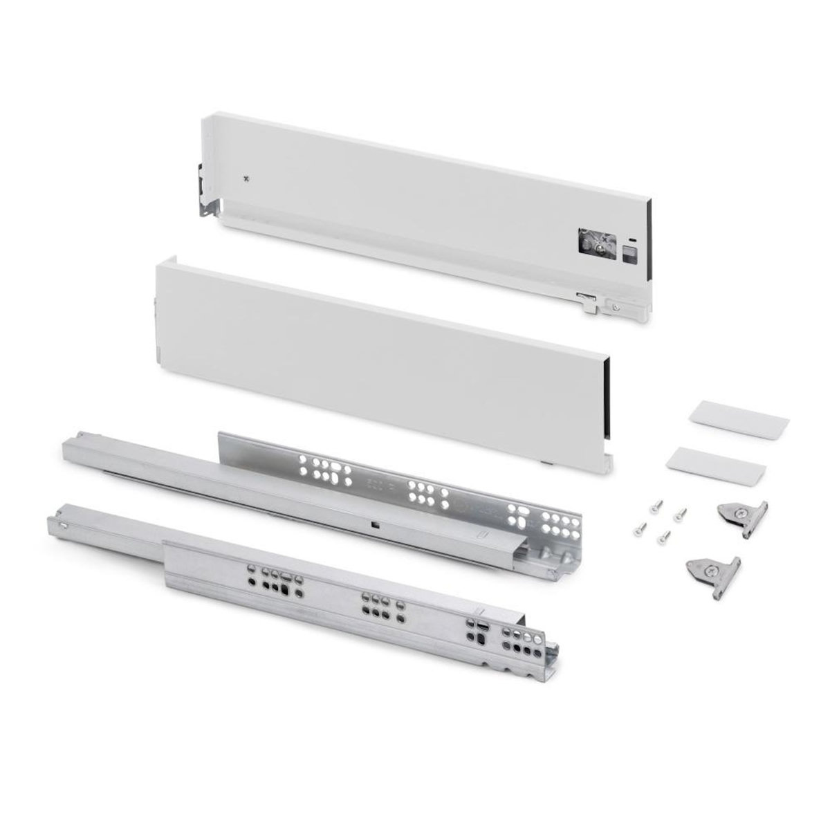 EMUCA SRL Tiroir extérieur Vertex avec réglages 3D hauteur 131mm -  40kg -  profondeur 300mm -  Acier -  Peint en blanc