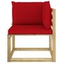 Voir la diapositive 4 : VIDAXL Canape d'angle de jardin avec coussins Bois impregne de vert