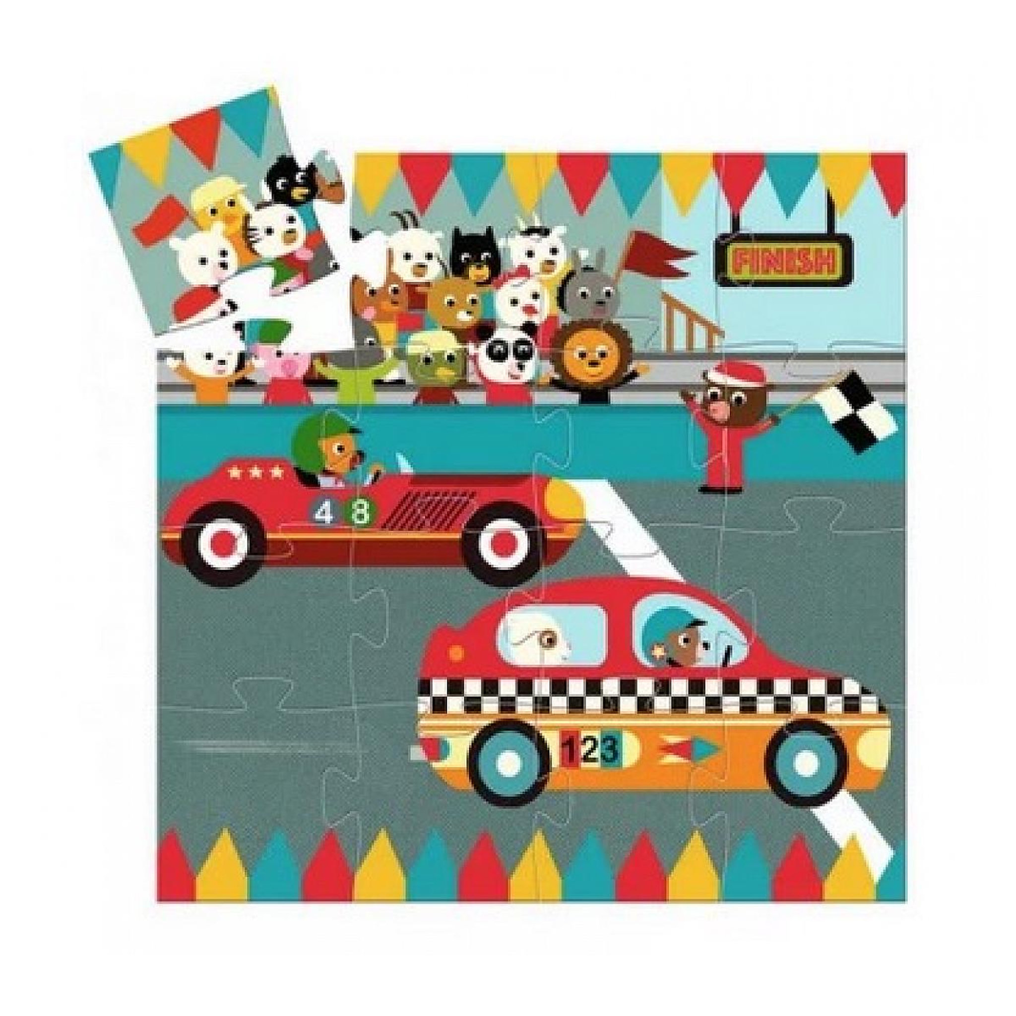 Djeco DJ07273 Puzzle 16 pcs silhouette le bolide