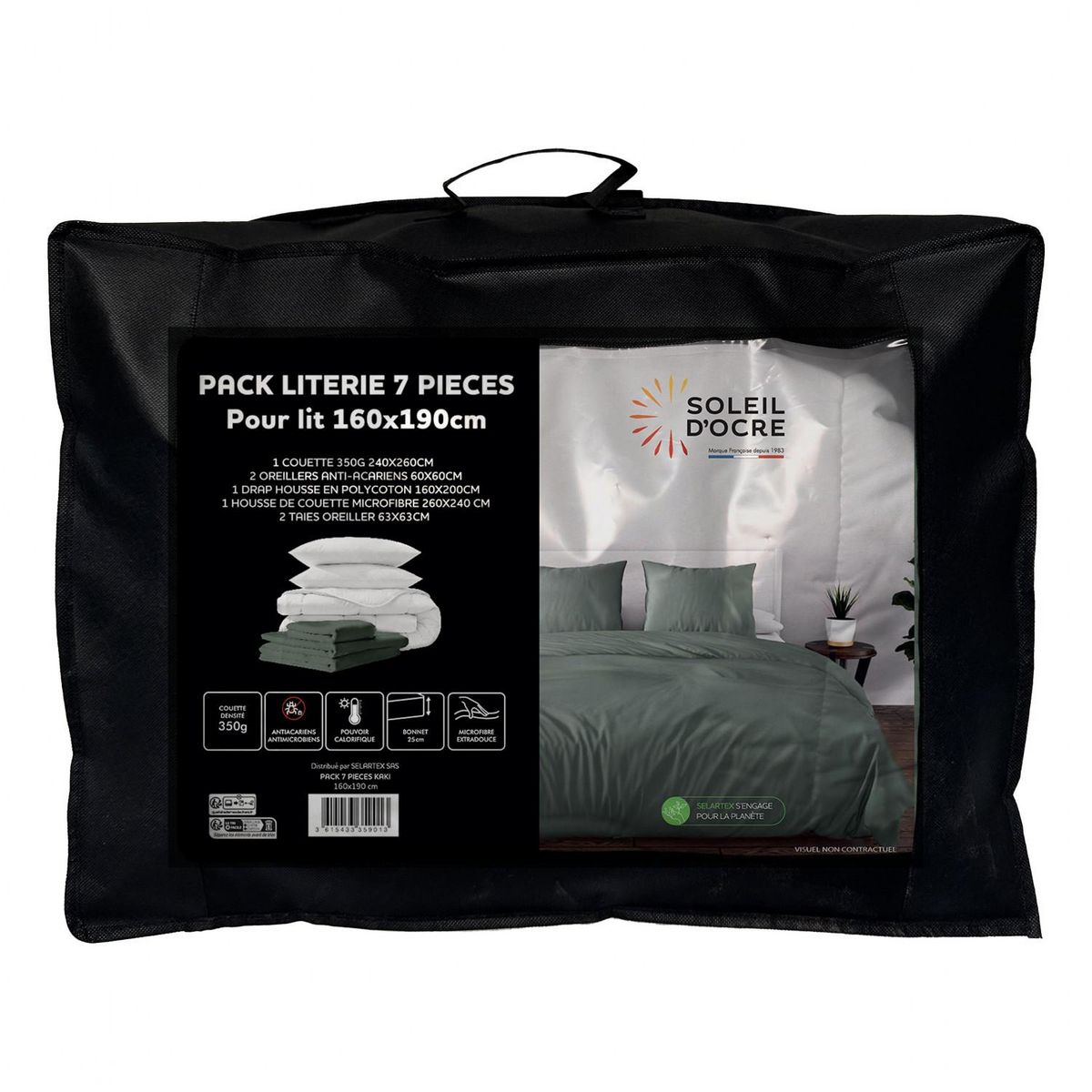 SOLEIL D'OCRE Ensemble couette et parure 7 Pièces BOHEME, par Soleil d'ocre