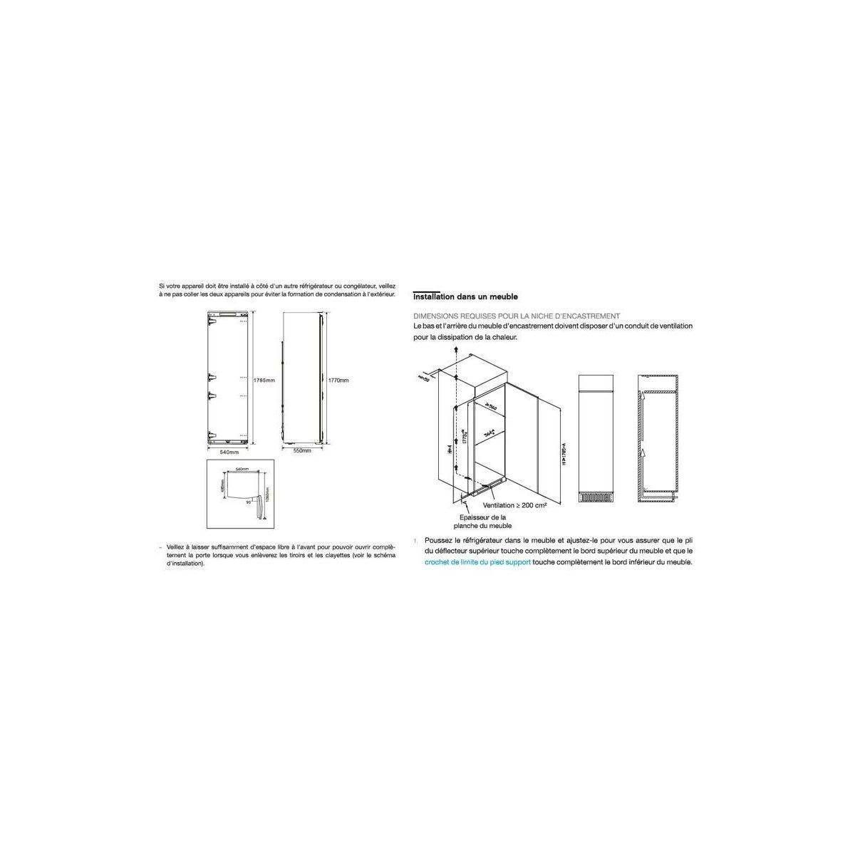 ESSENTIEL B Réfrigérateur 1 porte encastrable ERLVI180-55miB