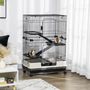 Voir la diapositive 2 : PAWHUT Cage pour cochons d'Inde chinchilla rongeur sur roulettes - 3 étages, 2 portes, trappe, plateau déjection - noir gris