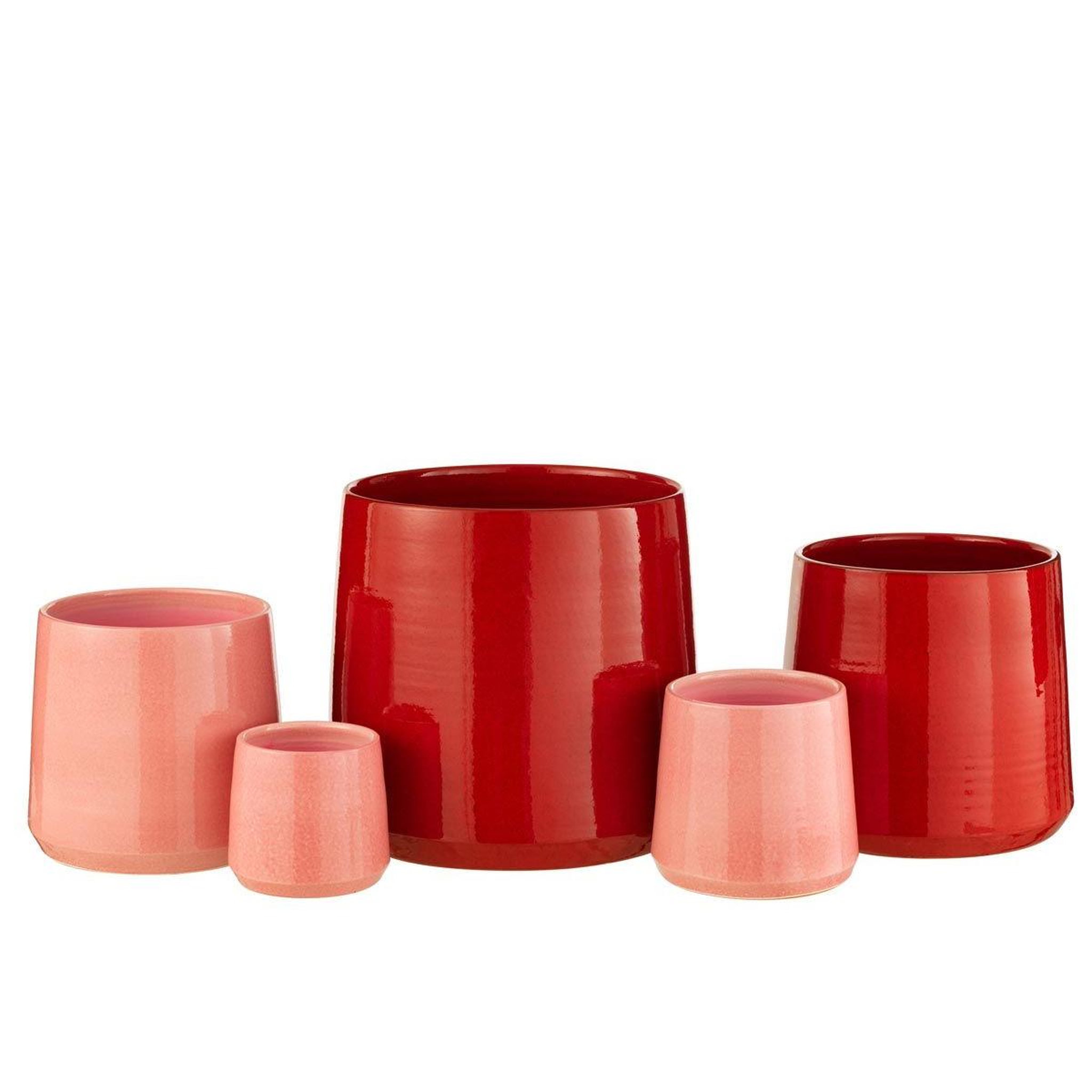 Voir la diapositive 3 : J-LINE Cache-pot en céramique  valentine  28cm rose