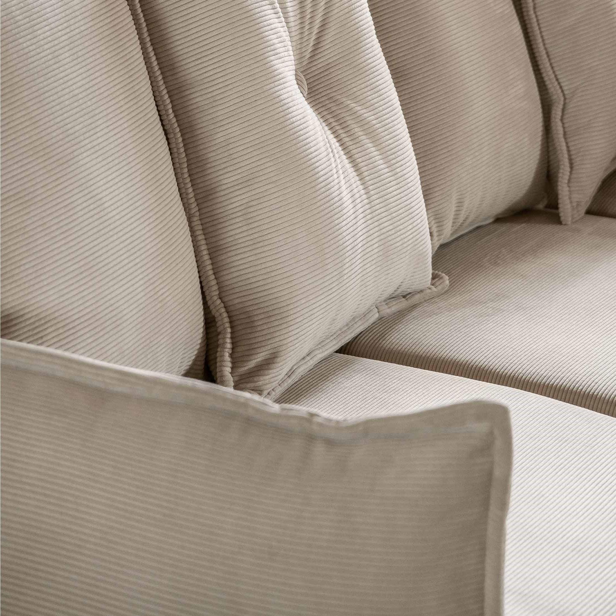 Voir la diapositive 4 : BEST MOBILIER Lena - canapé d'angle droit 5 places - convertible avec coffre - en velours côtelé