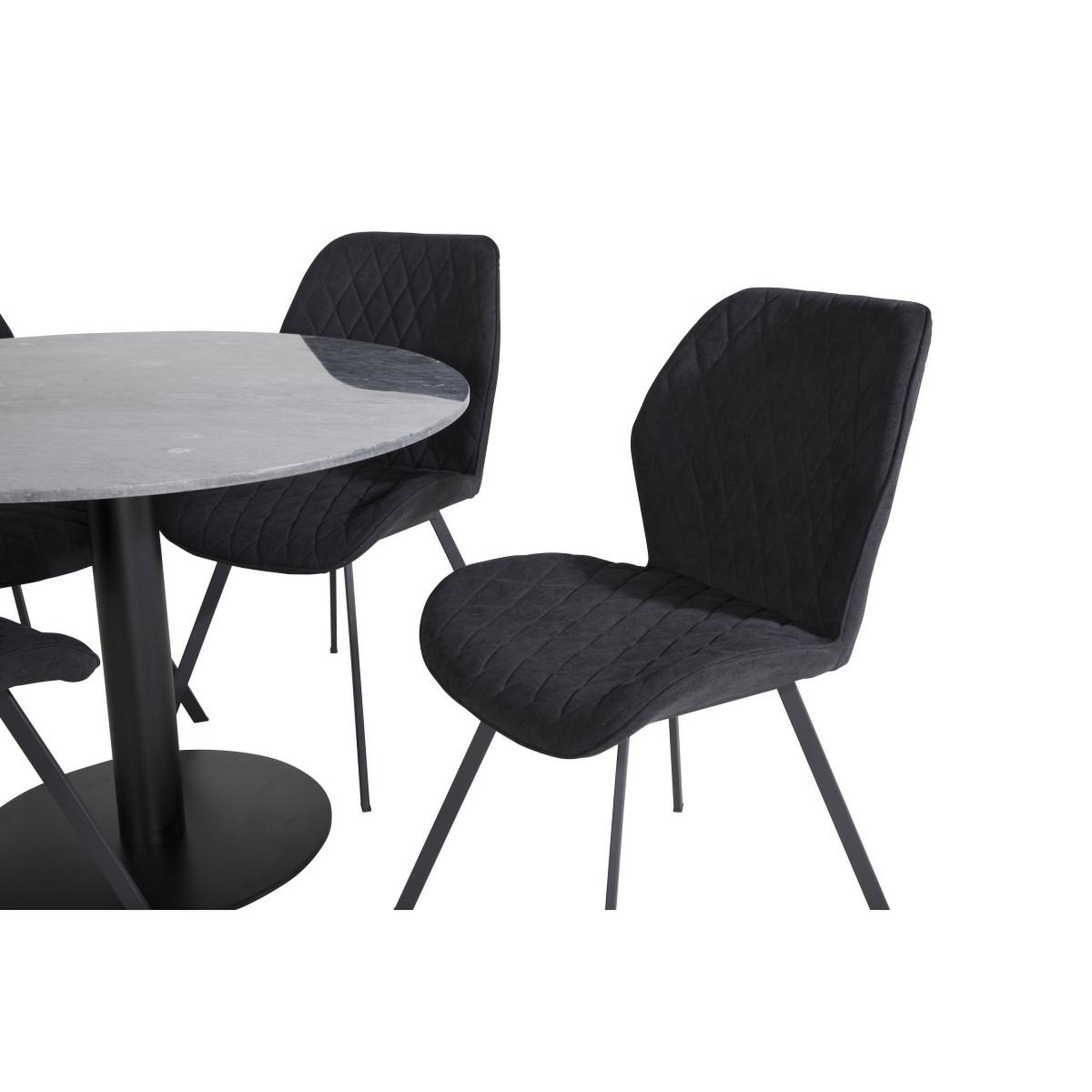 Voir la diapositive 2 : Paris Prix Ensemble Table à Manger & 4 Chaises  Estelle & Gemma  106cm Gris Foncé & Noir