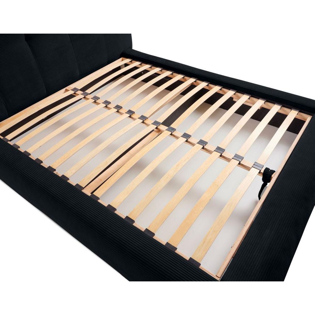 LISA DESIGN Onyx - lit coffre - 160x200 cm - en velours côtelé - sommier inclus