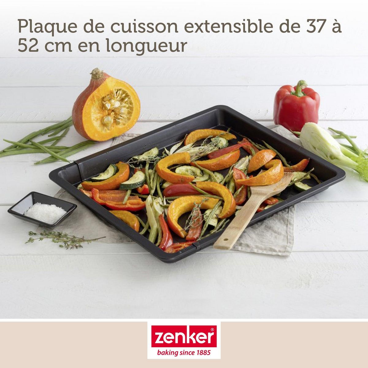 ZENKER Plaque de cuisson four extensible de 37 à 52 cm Zenker Black Metallic