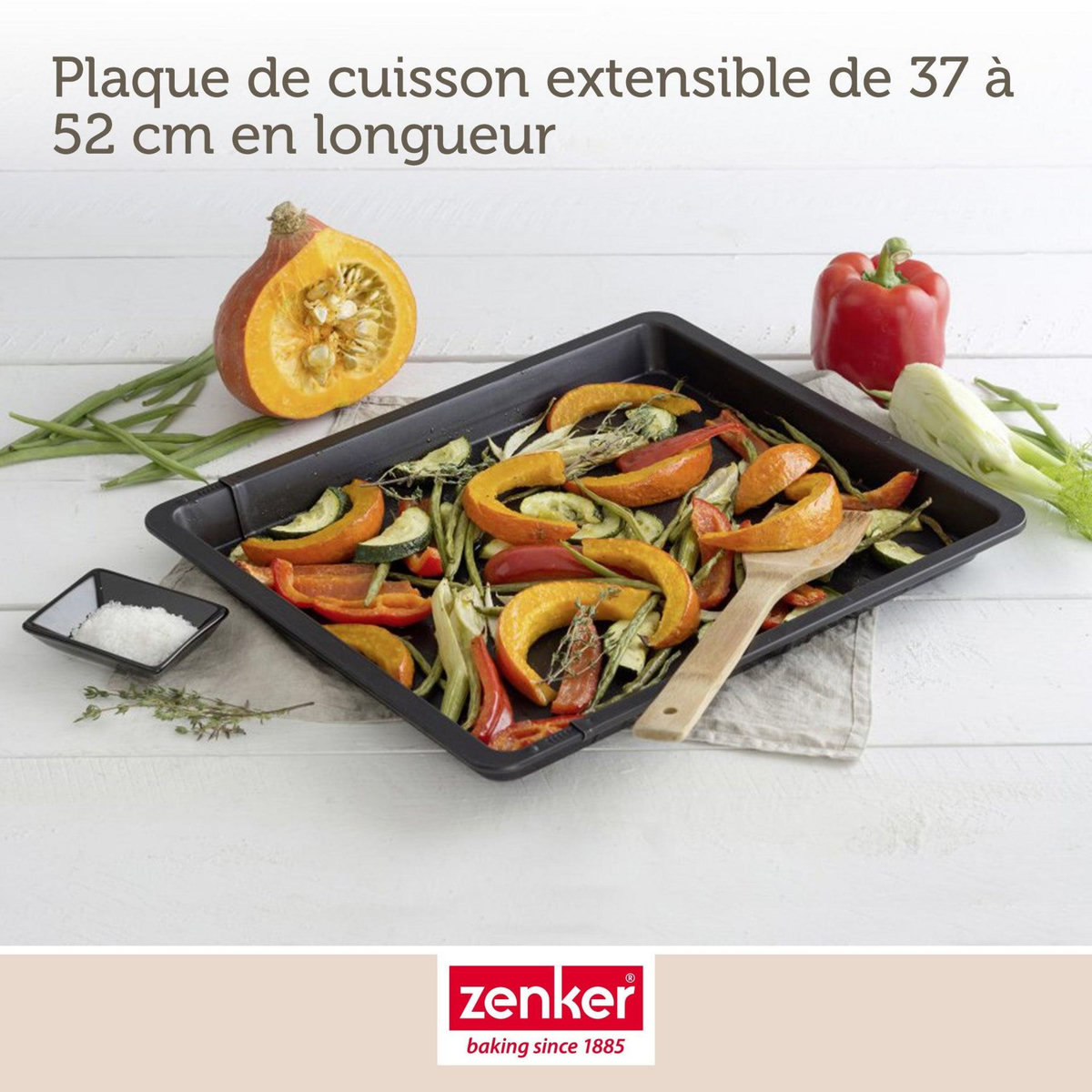 ZENKER Plaque de cuisson four extensible de 37 à 52 cm Zenker Black Metallic