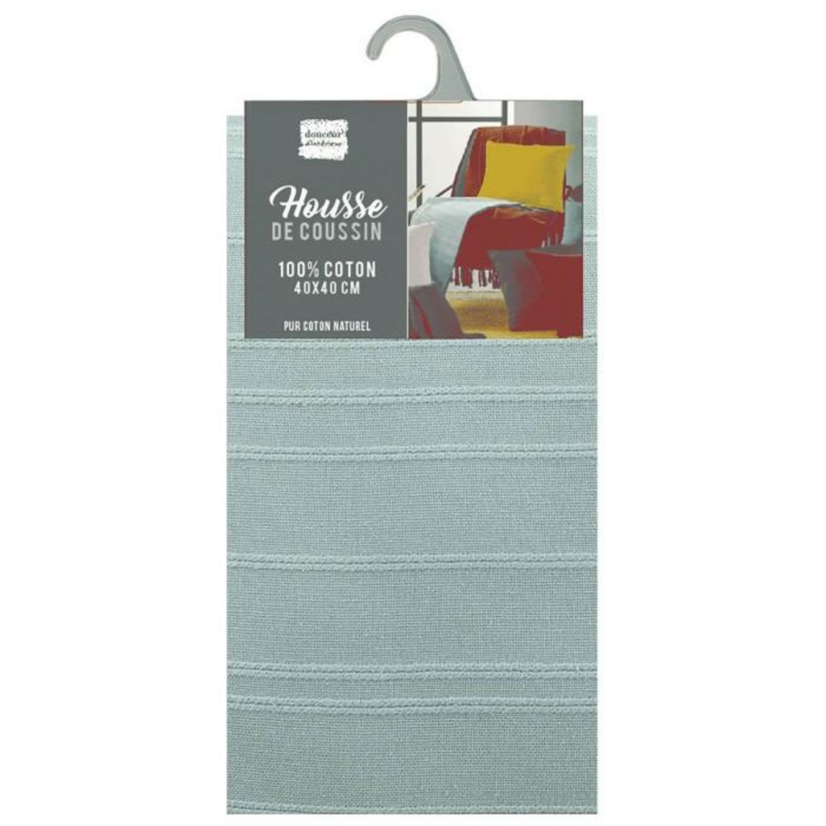 Paris Prix Housse de Coussin  Lilia  40x40cm Vert d'Eau