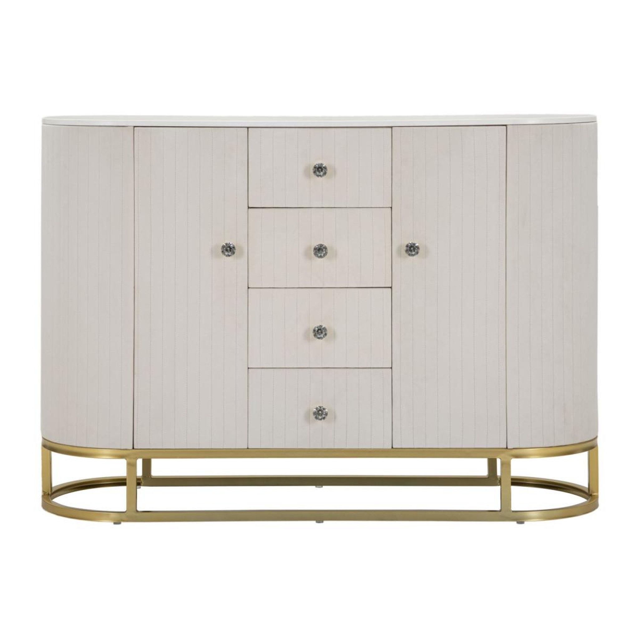 Voir la diapositive 2 : Paris Prix Buffet design effet marbre  montpellier  120cm crème & or