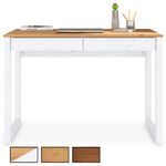 IDIMEX Bureau NOAH 2 tiroirs, en pin massif. Coloris disponibles : Marron