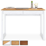 IDIMEX Bureau NOAH 2 tiroirs, en pin massif. Coloris disponibles : Marron