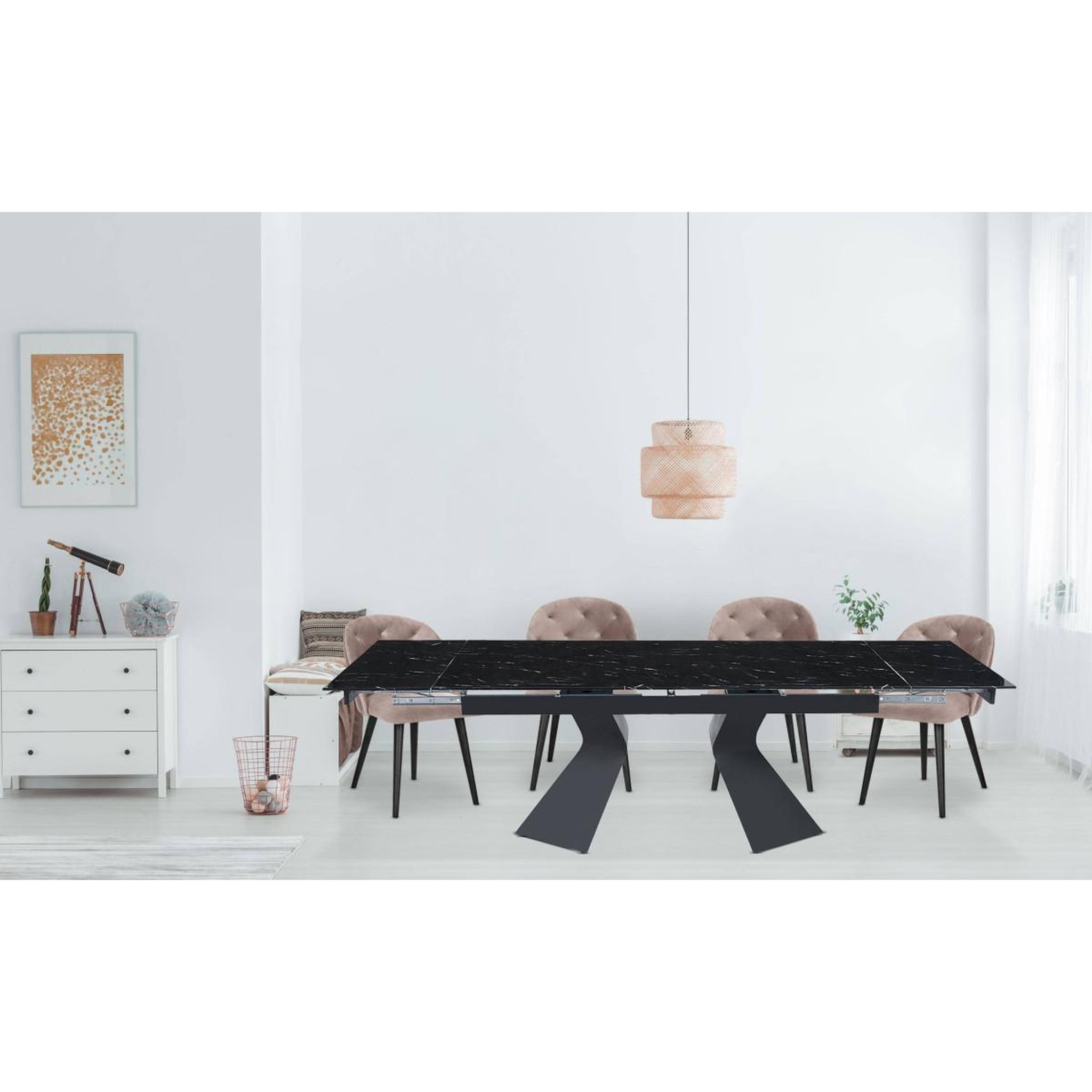 Voir la diapositive 4 : Paris Prix Table à manger extensible  lynda  180-260cm noir