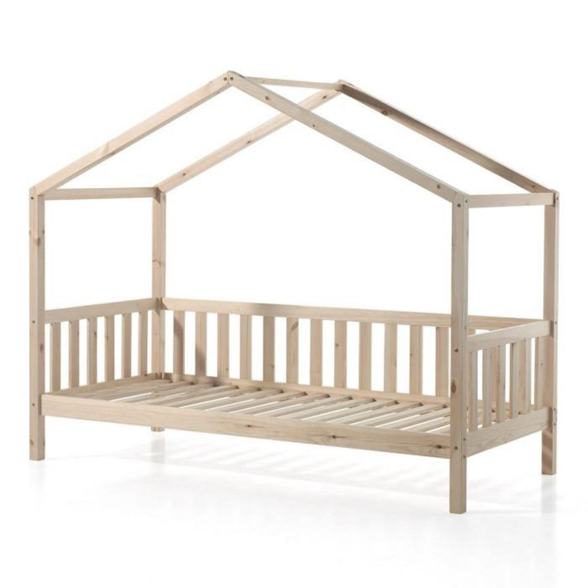 Paris Prix Lit Enfant Cabane & Barrière  Dallas II  90x200cm Naturel