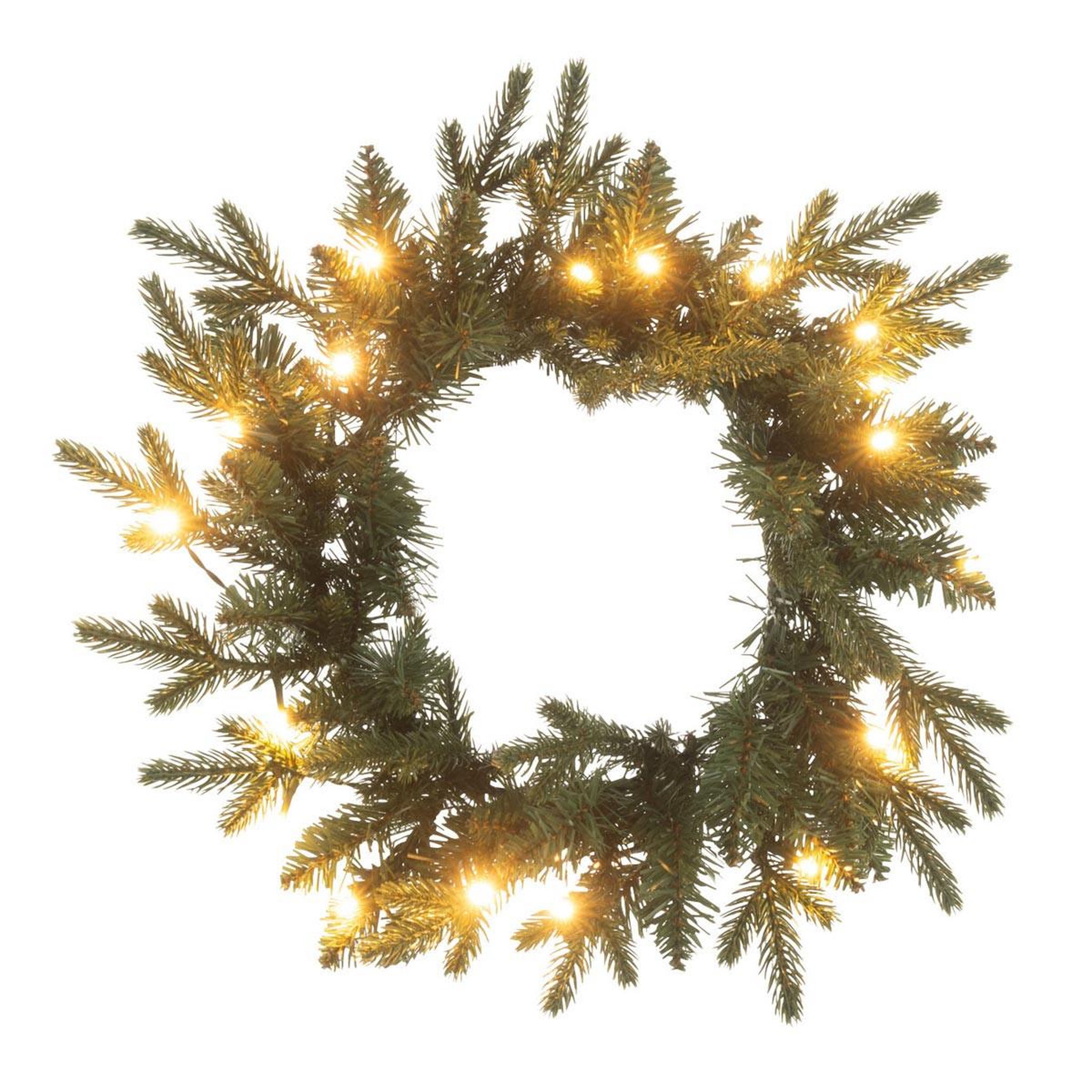 J-LINE Couronne de noël 20 led  christmas show  40cm vert