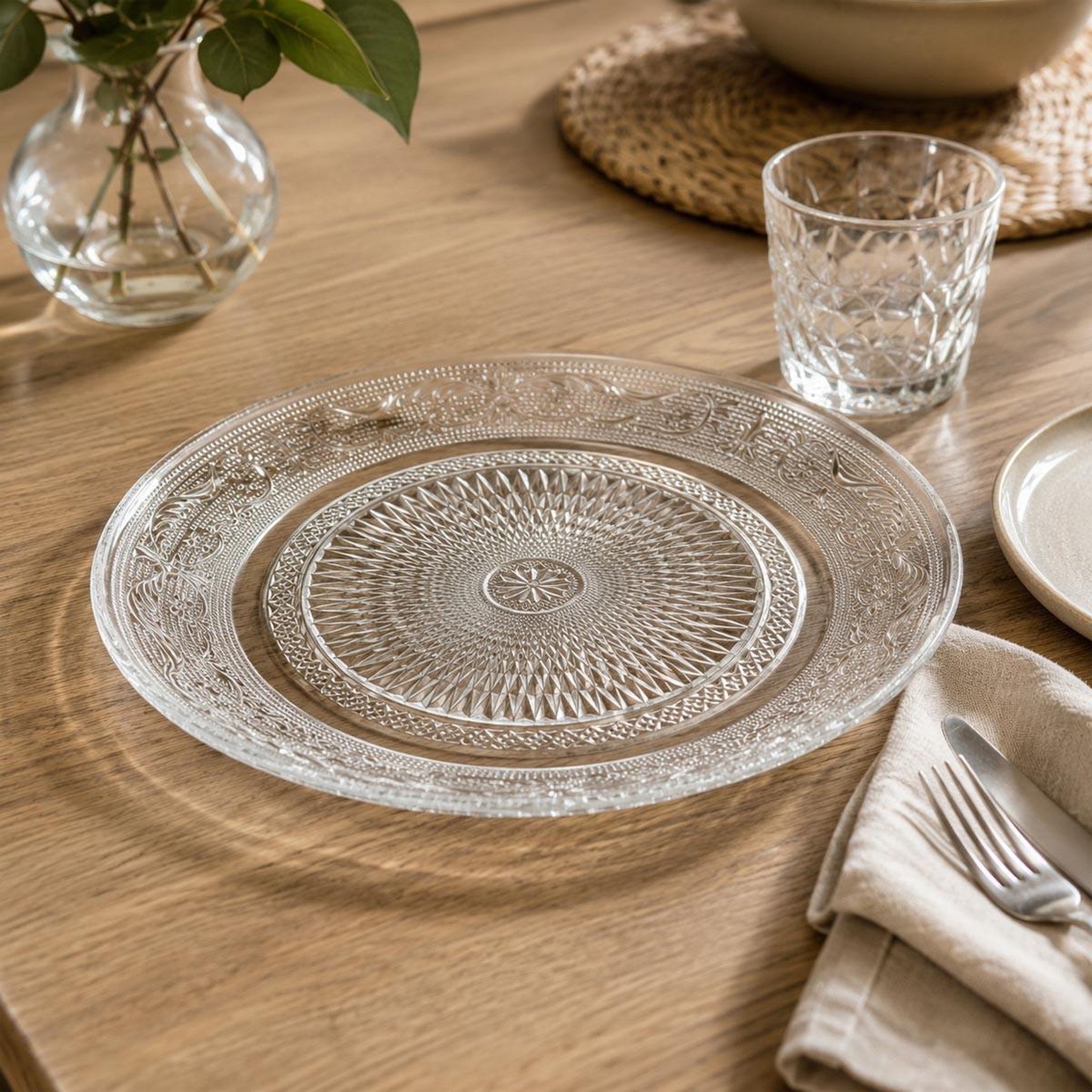 Voir la diapositive 4 : SECRET DE GOURMET Lot de 6 assiettes plates  renaissance  25cm transparent
