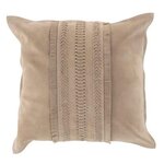 Paris Prix Coussin Déco Carré Cuir  India  45x45cm Gris Clair