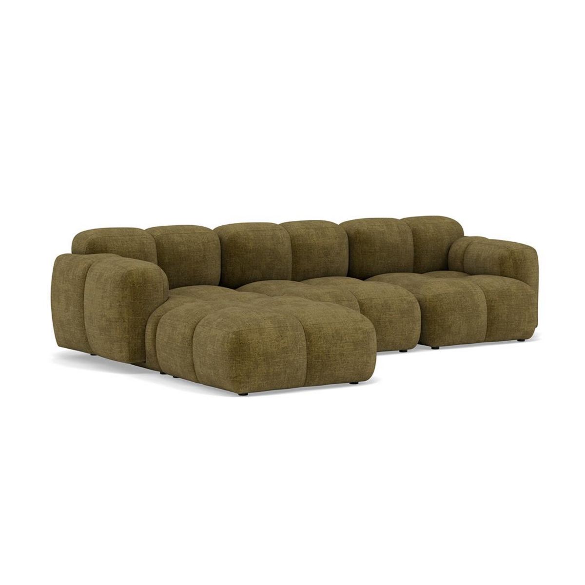 LISA DESIGN Grace - canapé modulable d'angle réversible 4 places en velours texturé