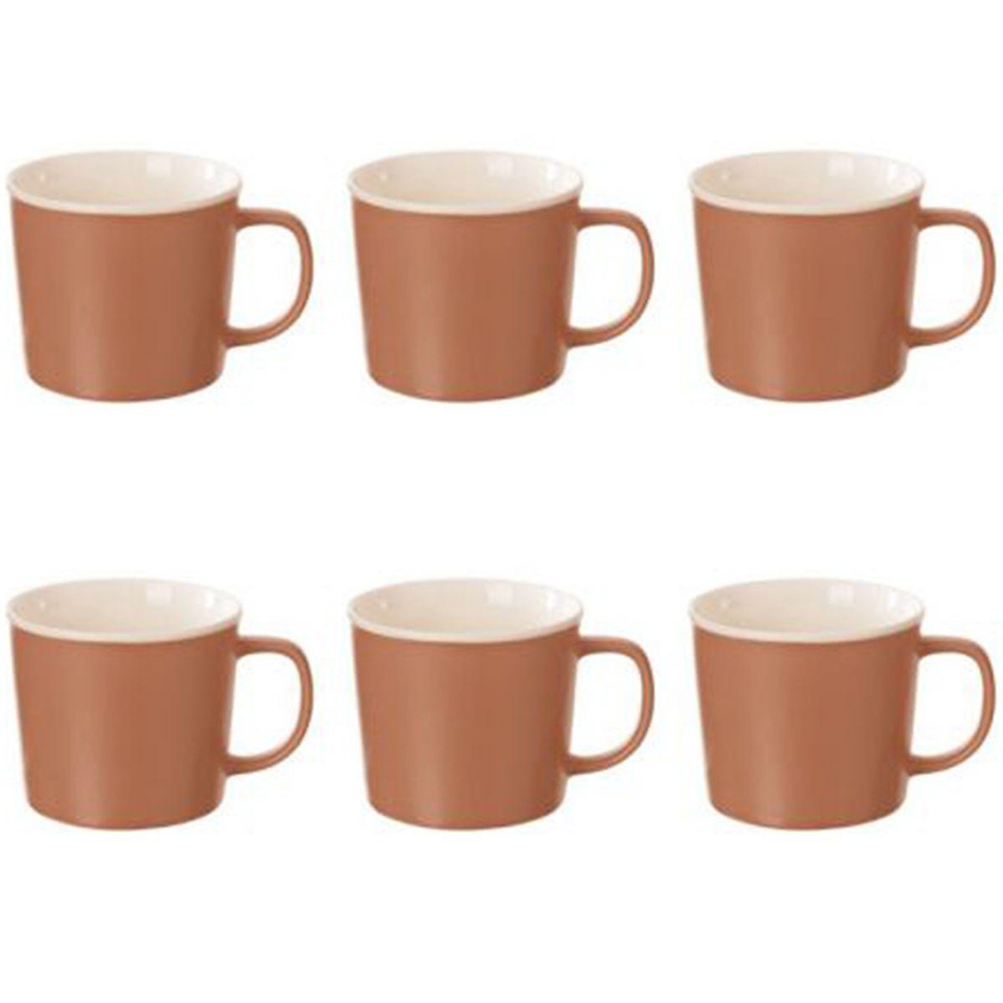 SECRET DE GOURMET Lot de 6 mugs en porcelaine  nature  38cl terracotta