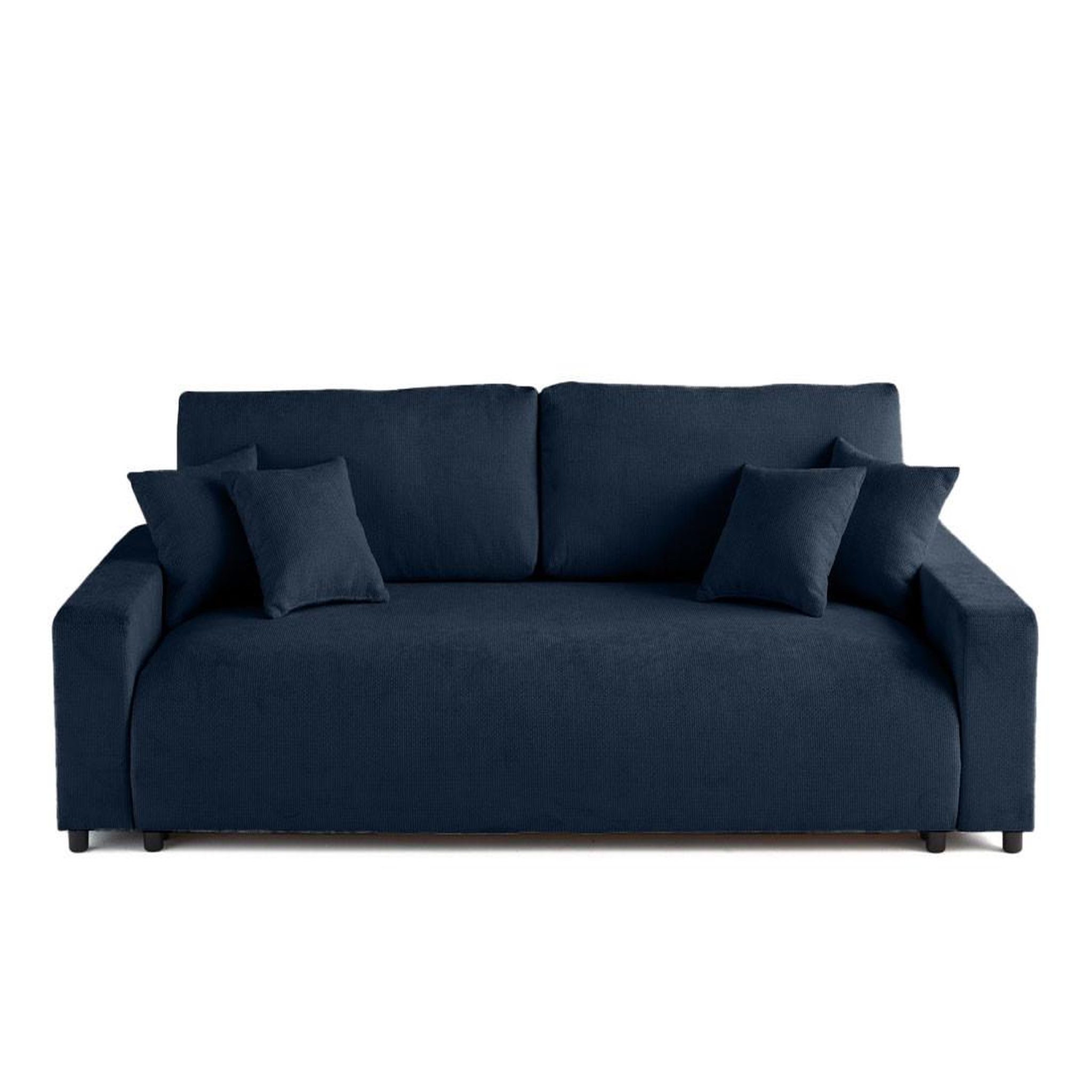 Voir la diapositive 6 : BEST MOBILIER Pivoine - canapé droit 3 places - convertible avec coffre - en velours texturé